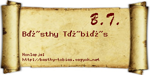 Básthy Tóbiás névjegykártya